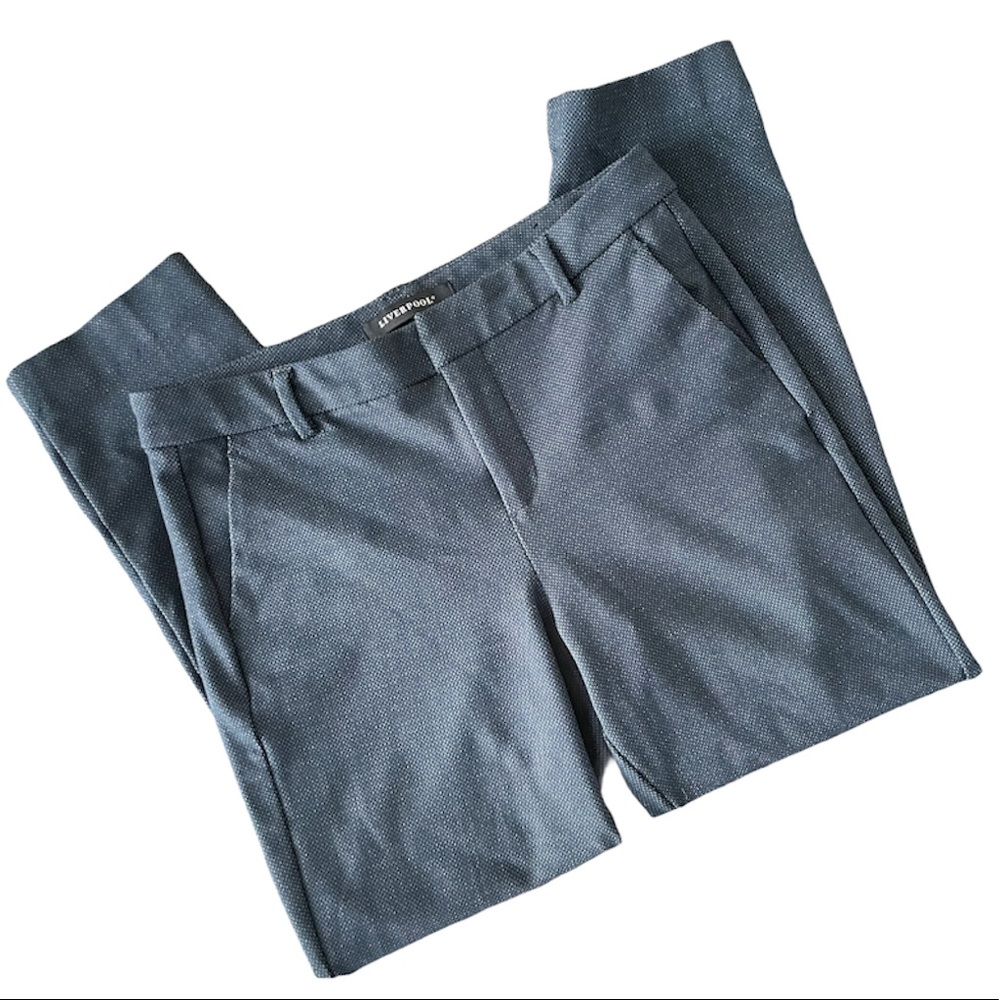 Liverpool Jeans Company Women's Navy Textured Dress Pants
